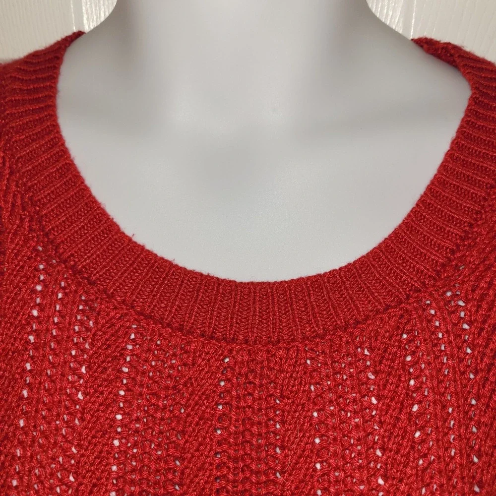 Biltmore Womens Large Cable Knit Sweater‎ Red